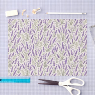 Cottagecore Lavender Sprig Botanical Tissue Paper