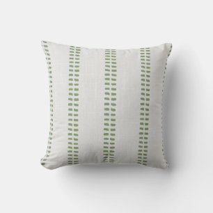 Cottagecore Linen stripes simple green cabin decor Cushion