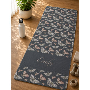 Cottagecore Moth Butterfly Pattern Yoga Mat