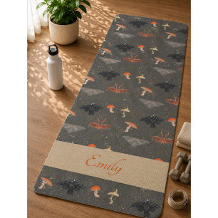 Cottagecore Moth Butterfly Pattern Yoga Mat