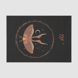 Cottagecore Moth Personalised Throw Pillow Tissue Paper