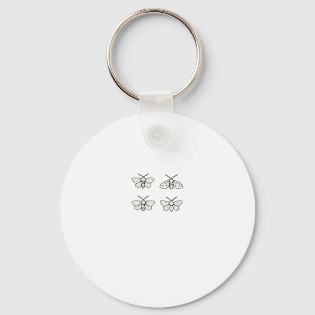 Cottagecore Moths Classic Key Ring (Front)