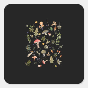 Cottagecore Mushroom Aesthetic Academia Goblincore Square Sticker