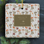 Cottagecore Mushroom Botanical Picture Christmas Ceramic Ornament<br><div class="desc">Elevate your holiday decor with our enchanting Cottagecore Mushroom Botanical Picture Christmas Ceramic Ornament. This ornament captures the timeless charm of classic botanical woodland greenery, combining it with the rustic allure of cottagecore. It features a beautifully designed arch photo template, offering the perfect space for showcasing a cherished memory. With...</div>