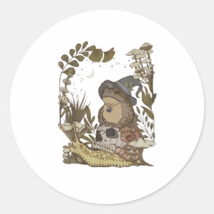 Cottagecore Mushroom Botanical Witchy Frog Goblinc Classic Round Sticker