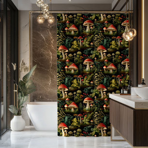 Cottagecore Mushroom Curtain Rustic Forest Vibes