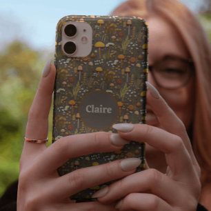 Cottagecore Mushroom Embroidery Personalised Case-Mate iPhone 14 Case