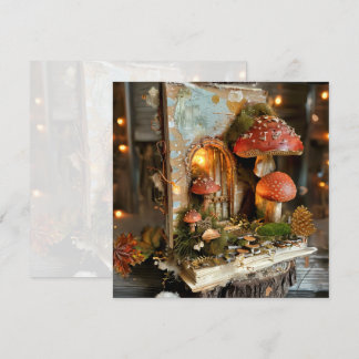 Cottagecore Mushroom Fairy Book Scrapbook Journal Invitation