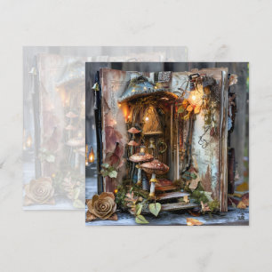 Cottagecore Mushroom Fairy Light Scrapbook Journal Invitation