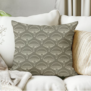 Cottagecore Mushroom in Modern Farmhouse Sage Cushion