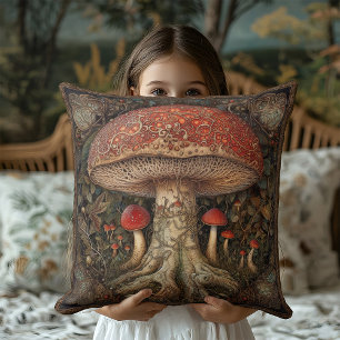 Cottagecore Mushroom Mystical Rustic Festival Cushion