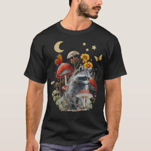 Cottagecore Mushroom Raccoon Aesthetic Trash Panda T-Shirt