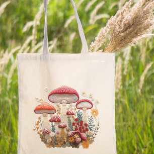 Cottagecore Mushroom Tote Bag