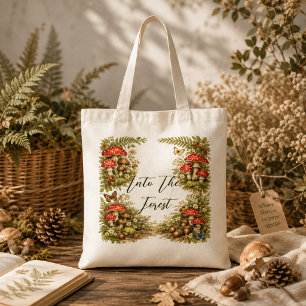 Cottagecore Mushroom Tote Bag Woodland Botanical