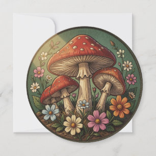 Cottagecore Mushrooms and Wildflowers