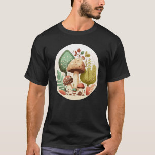 Cottagecore Mushrooms Botanical Floral Forest Plan T-Shirt