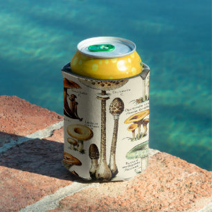 Cottagecore Mushrooms Vintage Naturalist Can Cooler