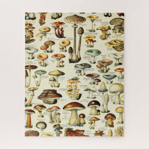 Cottagecore Mushrooms Vintage Naturalist Jigsaw Puzzle