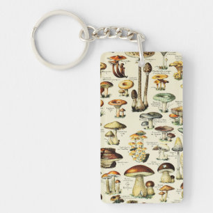 Cottagecore Mushrooms Vintage Naturalist Key Ring