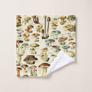 Cottagecore Mushrooms Vintage Naturalist Wash Cloth