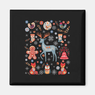 Cottagecore Nordic Hygge Folk Art Scandinavian Chr Magnet