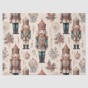 Cottagecore Nutcracker Sage Mauve Gold Holiday Tissue Paper