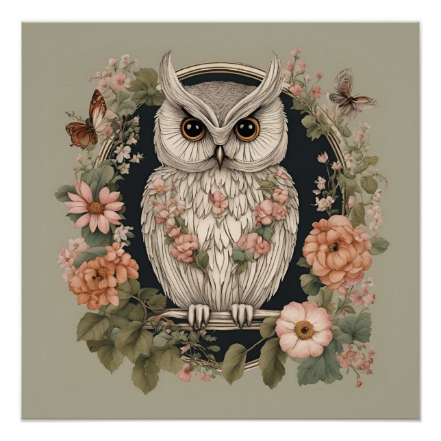 Cottagecore Owl Poster (Front)