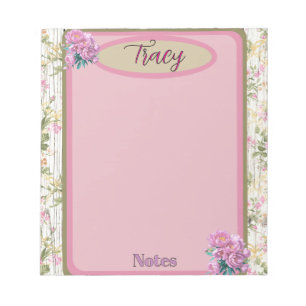 Cottagecore Pink Floral Garden Custom Notepad