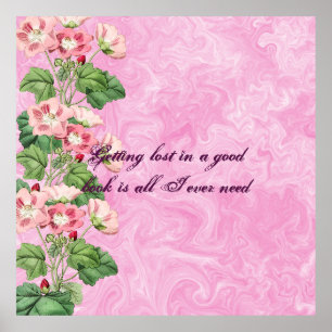 Cottagecore Pink Flowers Custom Poster