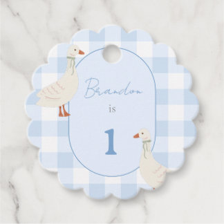 Cottagecore Plaid &Duckling Birthday Favour Tags