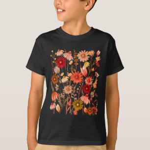 Cottagecore Pressed Flowers Floral Autumn Fall Wil T-Shirt