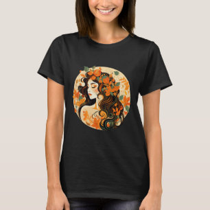 Cottagecore Pumpkin Fall Woman Graphic T-Shirt