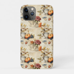Cottagecore Pumpkin Teacup Autumn Floral iPhone 11 Pro Case