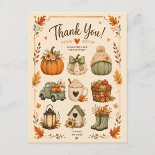 cottagecore Pumpkins Cosy Decor Postcard