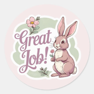 Cottagecore Rabbit "Great Job" Sticker Set