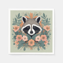 Cottagecore  Racoon Throw Pillow