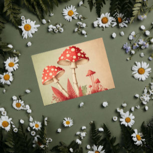 Cottagecore Red and White Mushroom Decoupage Tissue Paper