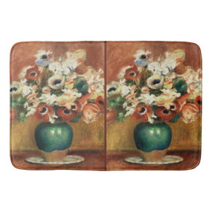 Cottagecore Renoir Floral Bouquet Fine Art Bath Mat