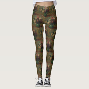 Cottagecore Renoir Floral Vintage Rose Art Leggings