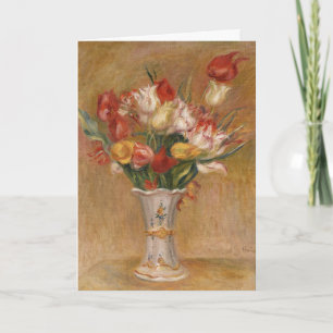 Cottagecore Renoir Floral Vintage Tulip Art Holiday Card