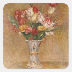 Cottagecore Renoir Floral Vintage Tulip Art Square Sticker