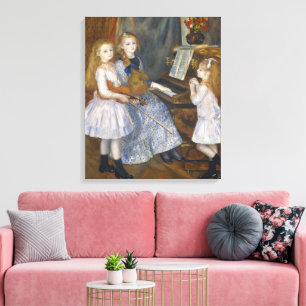 Cottagecore Renoir Musical Sisters Vintage Art Canvas Print