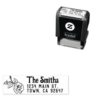 Cottagecore Return Address Rose Self-inking Stamp