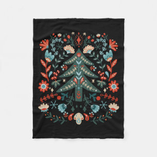 Cottagecore Scandinavian Wildflower Folklore Art C Fleece Blanket