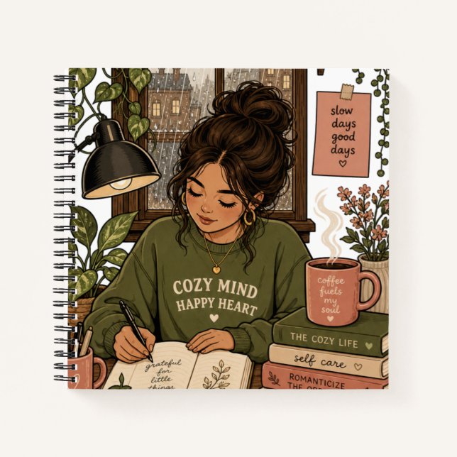 Cottagecore Self Care Illustration Notebook (Front)