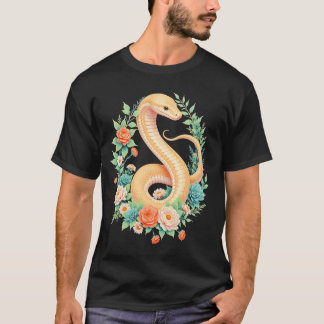Cottagecore Snake Flower Serpent Goblincore Aesthe T-Shirt