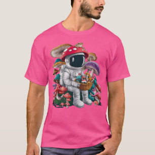 Cottagecore Space Astronaut Holding Mushroom Frog T-Shirt