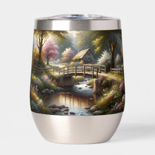 Cottagecore Spring Bridge Cottage Scene