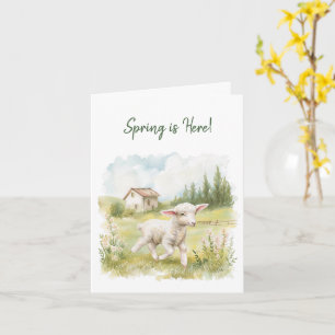 Cottagecore Spring Lamb Greeting Card