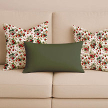 Cottagecore Strawberry Floral Throw Pillows